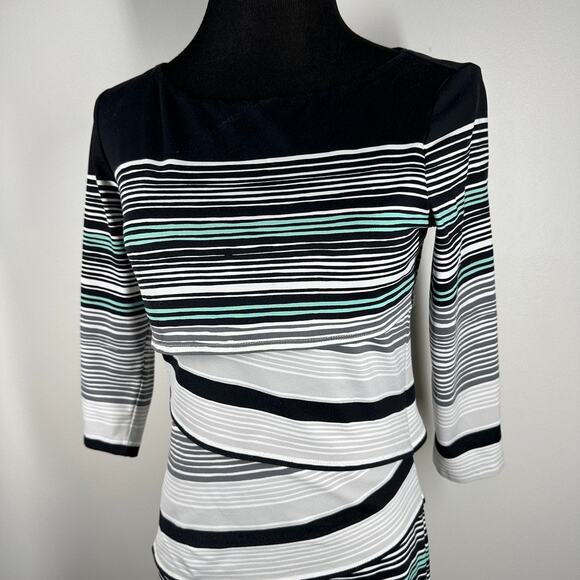 J. Mclaughlin Catalino Cloth Tiered Layered Multicolor Stripes Sheath Dress XS - Picture 2 of 6